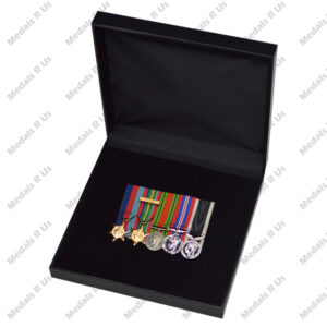 Alternative view of MOUNTED MEDAL SET WWII - GROUP 11 (5 MEDALS & 1 CLASP)